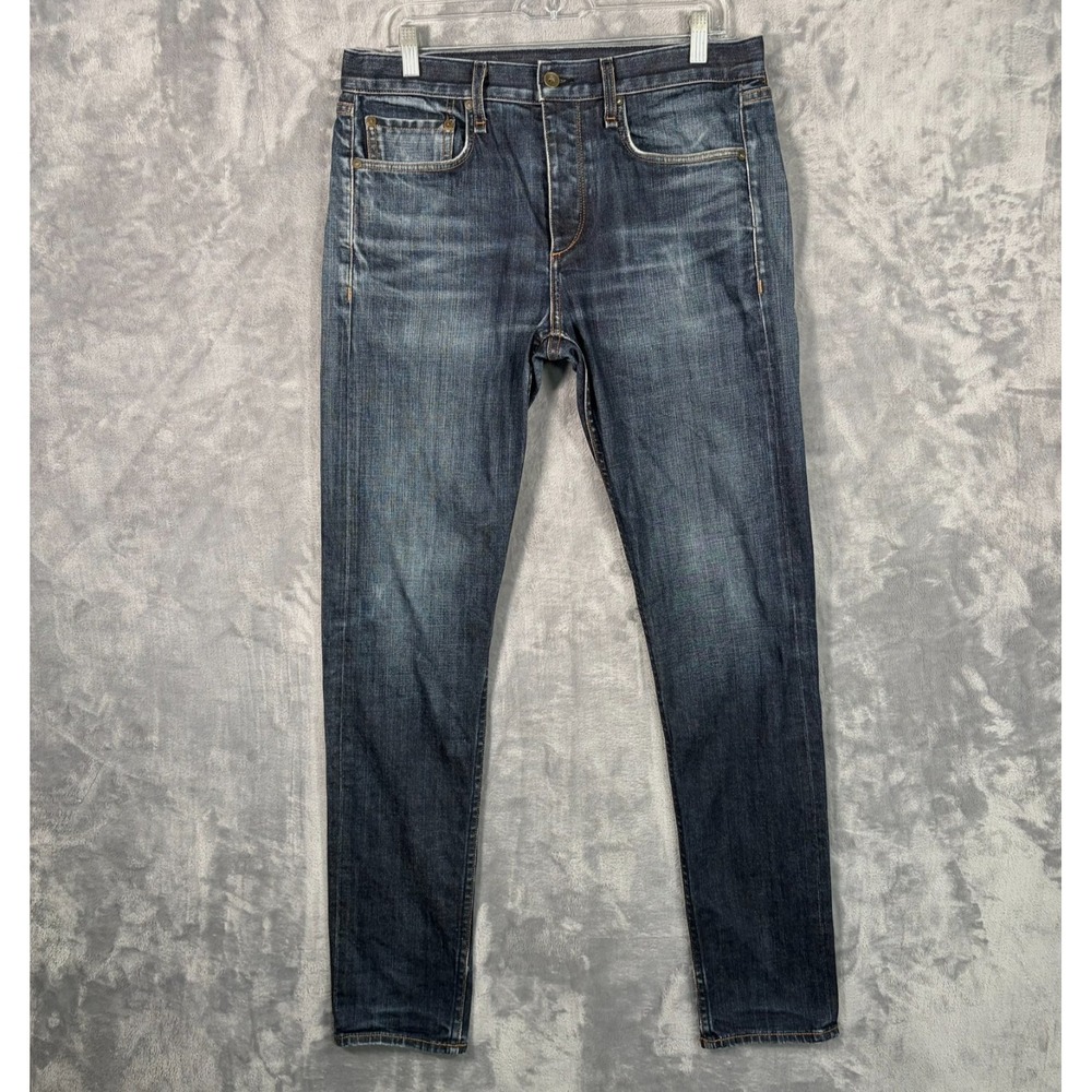 Rag & Bone Fit 2 Slim Jeans Mens 32x32 Skinny Slim Dark Blue Denim Button Fly